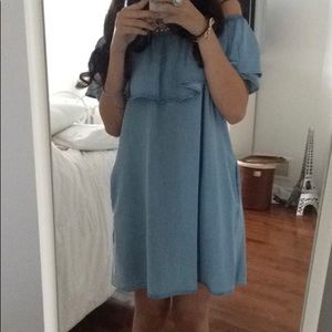 off the shoulder dress.